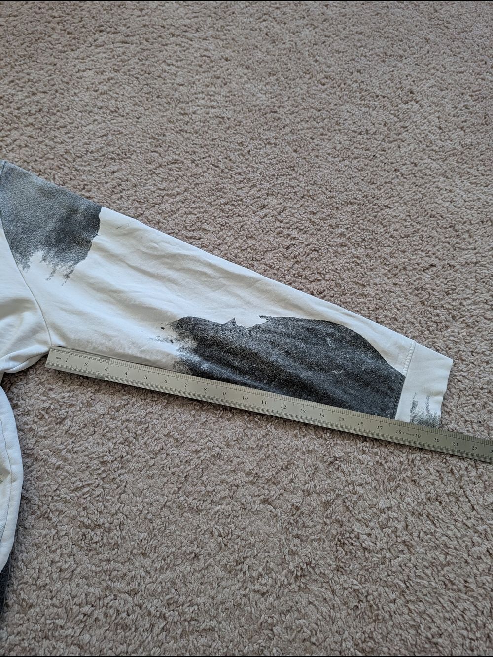 AllSaints Mens White Gray Santana Abstract Cotton Hoodie Size XXL - Picture 11 of 11
